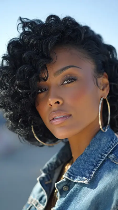Layered Bob with Crochet Curls - short crochet hairstyles