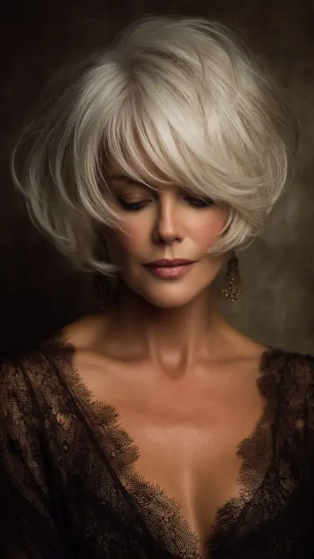 Layered Bob with Crown Volume - bob haircuts for women over 60 with fine hair