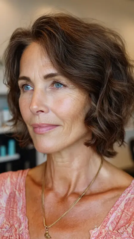 Layered Bob with Soft Waves - Shoulder Length Hairstyles For Women Over 60