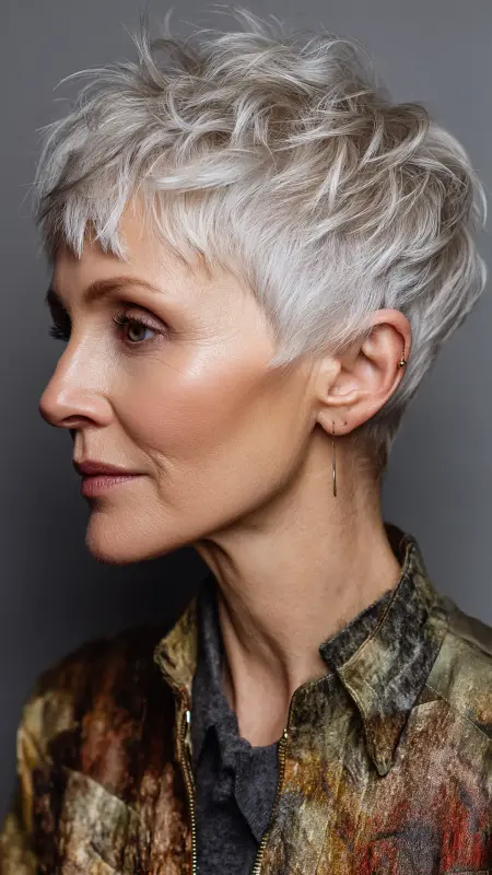 Layered Crop Pixie - Pixie hairstyles for older women over 60