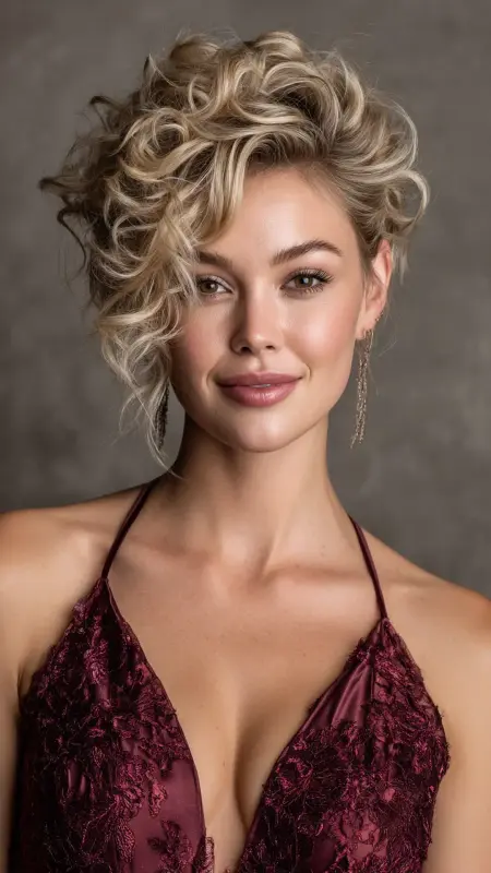 Layered Pixie with Spiral Curls - Short curly pixie haircuts