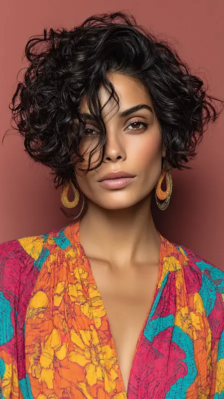 Layered Pixie with Spiral Curls -  Short pixie haircuts for curly hair 