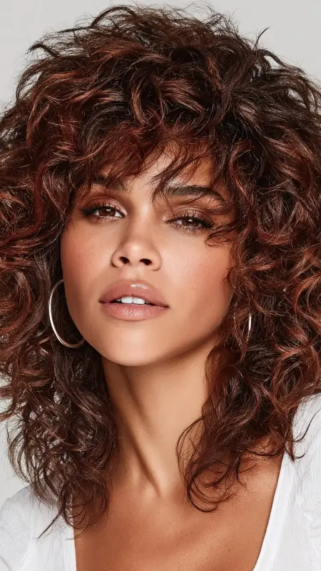 Layered Shag with Loose Curls - Short Curly Haircuts For Women Over 50