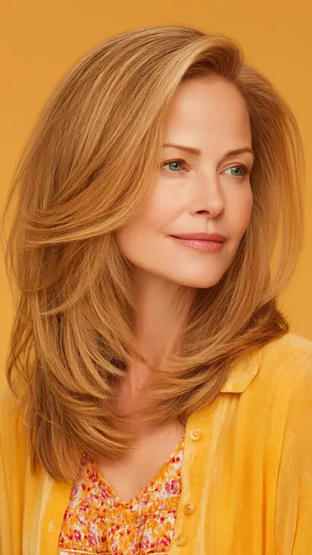 Layered Shoulder-Length Cut with Flip-Out Ends - Sassy hair older women