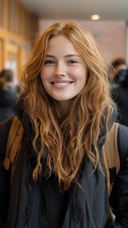 Light Chestnut with Golden Crown Highlights - Hair color ideas for students