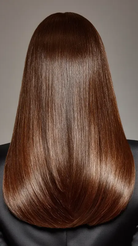 Long Blunt Cut with Sleek Finish - Long Haircuts For Women Over 40