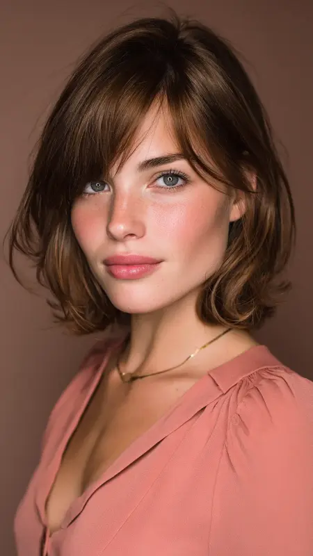 Long Bob with Side Bangs - Classy haircuts for women