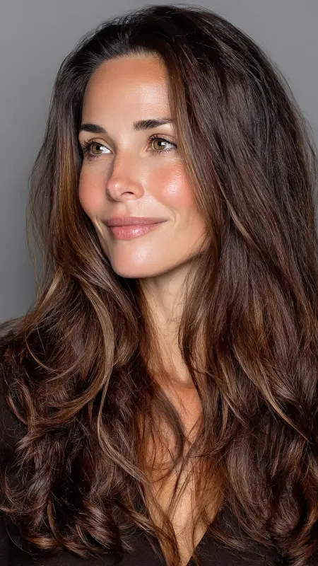 Long Hair with Subtle Waves - Long Haircuts For Women Over 40