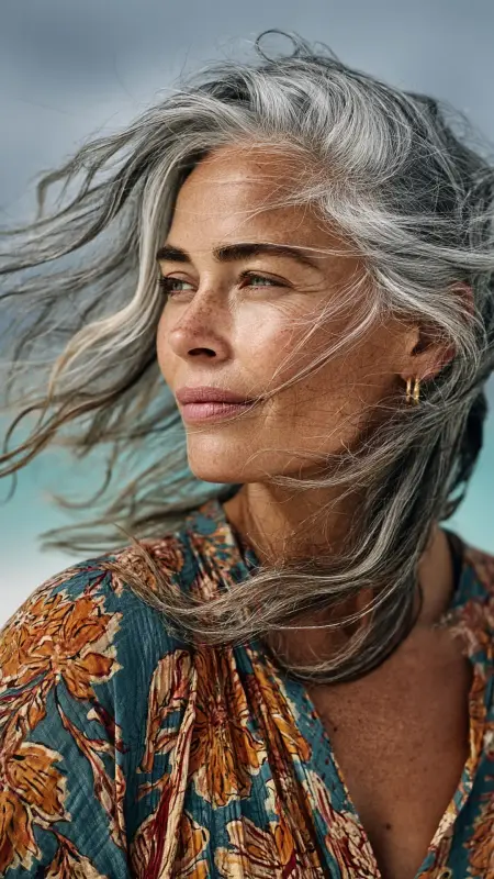 Medium-Length Beach Waves -  medium length hair for women over 50 