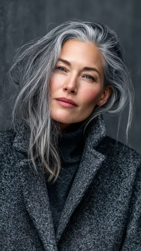 Medium-Length Sliced Cut -  medium length hair for women over 50 