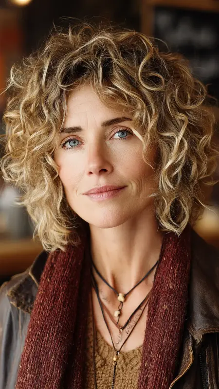 Messy Curly Shag with Choppy Layers - Short Curly Haircuts For Women Over 50