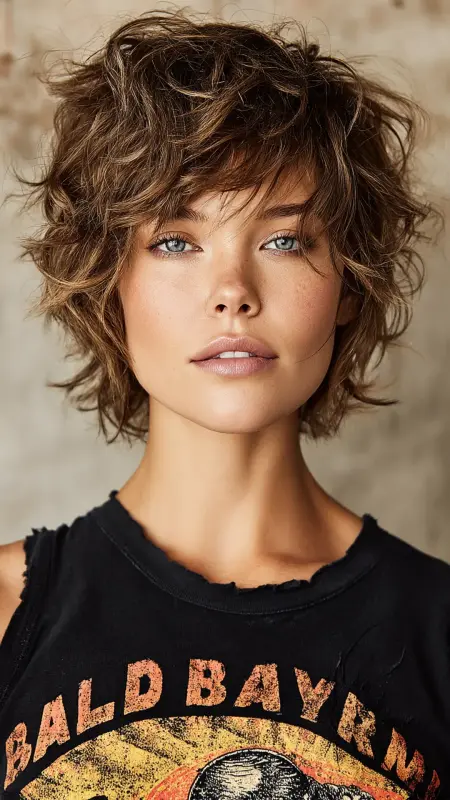 Messy Shag Permed Pixie - Permed pixie hairstyles