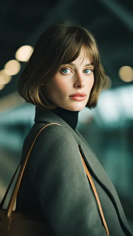 Micro Bob with Middle Part - Airport Hairstyles for Short Hair