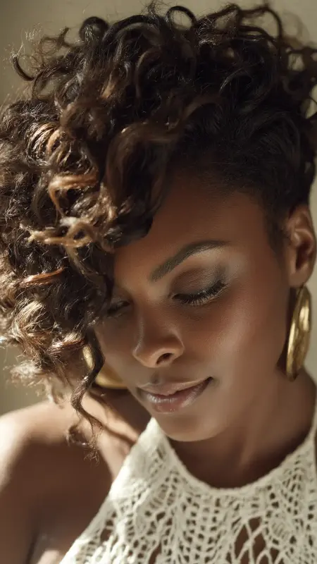 Mid-Length Spiral Curls with Asymmetry - Medium asymmetrical hairstyles