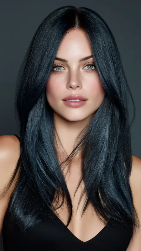 Midnight Blue Sheen - Hair color ideas for women in 30s
