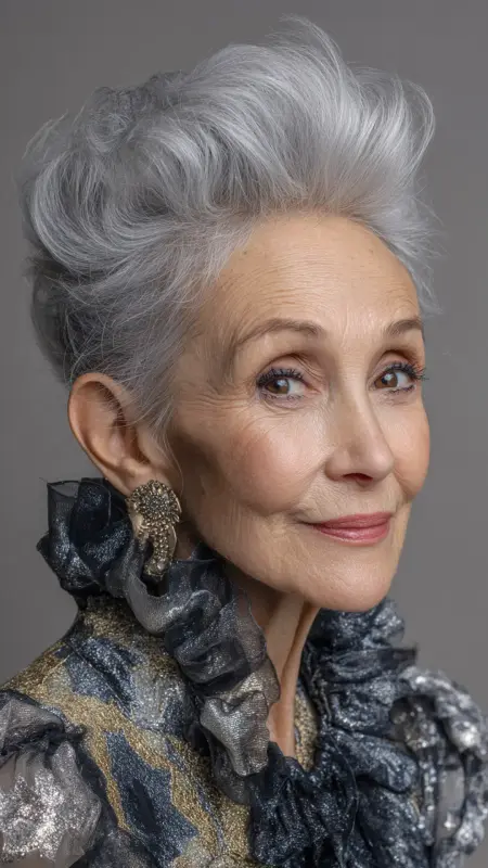 Mini Pompadour - Hairstyles for 80 year old women
