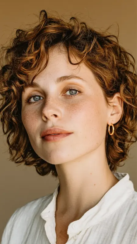 Minimalist Pixie with Air-Dried Curls -  Short pixie haircuts for curly hair 