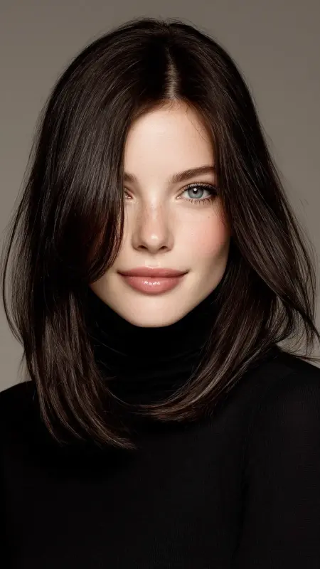 Modern Blunt Cut with Middle Part -  Timeless haircut 