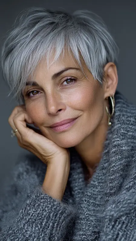 Modern Crop with Tapered Sides - Sassy hair older women