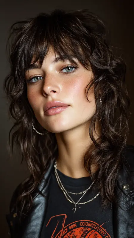 Modern Shag Blowout with Curtain Bangs - Blowout with curtain bangs