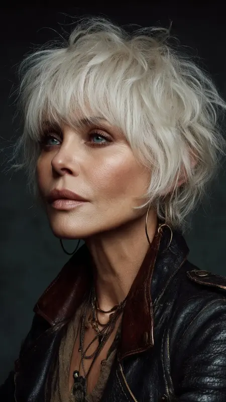 Modern Shag Cut -  Hairstyles for over 70 year old women 
