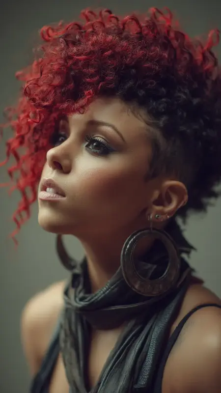 Mohawk-Inspired Curly Pixie - Short curly pixie haircuts