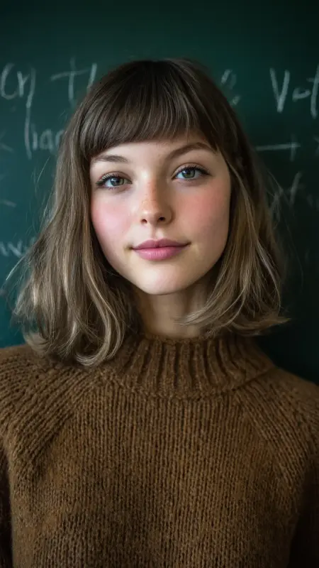 Mushroom Brown Blend with Subtle Lowlights Highlights - Hair color ideas for students