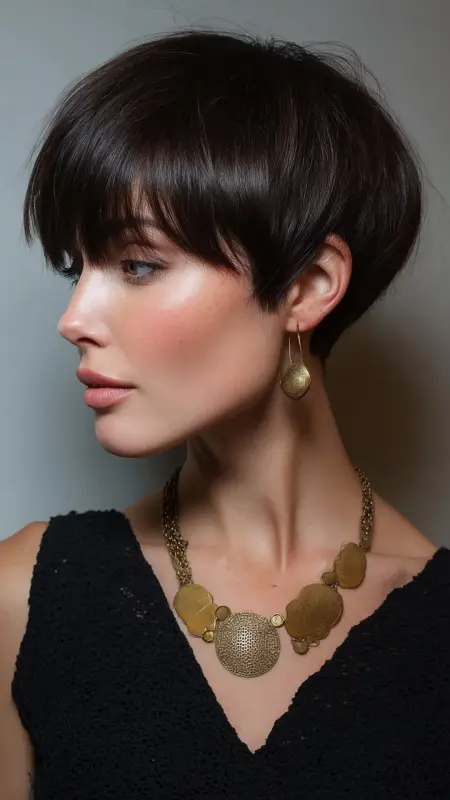 Enchanting Espresso Mushroom Cut - Mushroom Haircut