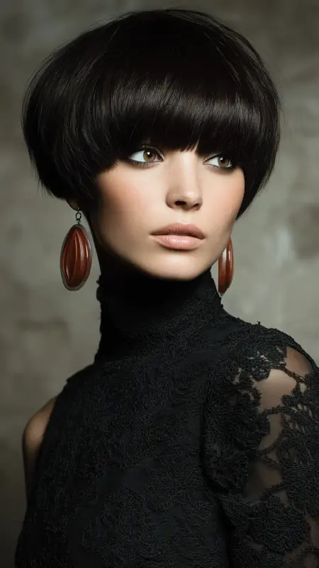 Sleek Mocha Shroom Chic - Mushroom Haircut