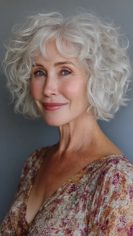 Natural Textured Bob - Hairstyles for 80 year old women