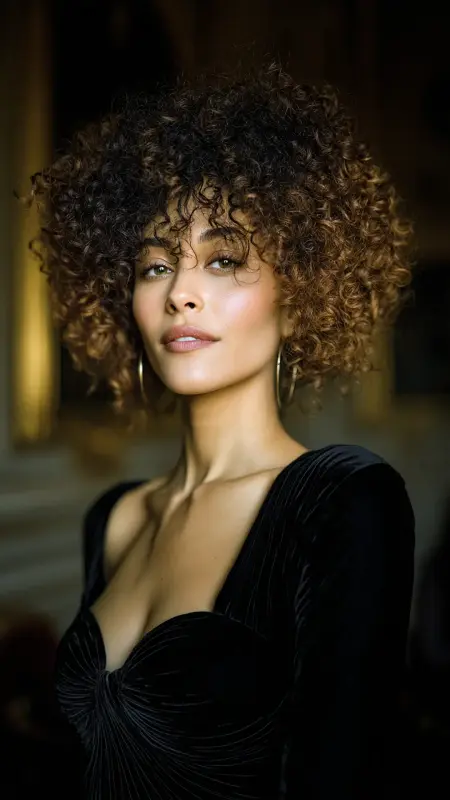 Opulent Soft Black - Face-Framing Curls - Old money hair color