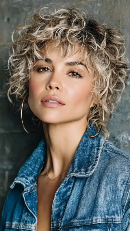 Permed Pixie with Shadow Root - Permed pixie hairstyles