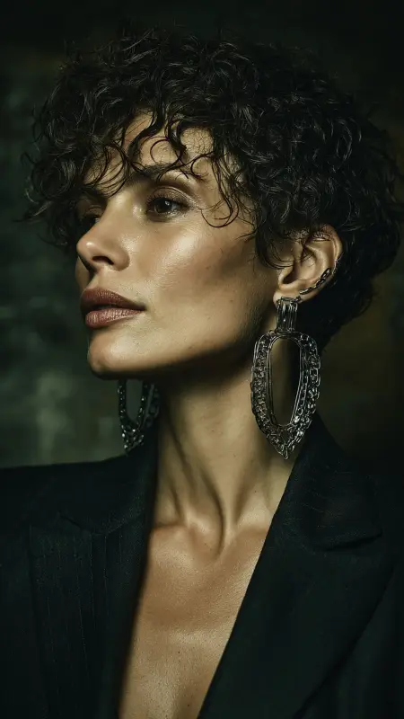 Permed Pixie with Wet and Dry Contrast - Permed pixie hairstyles