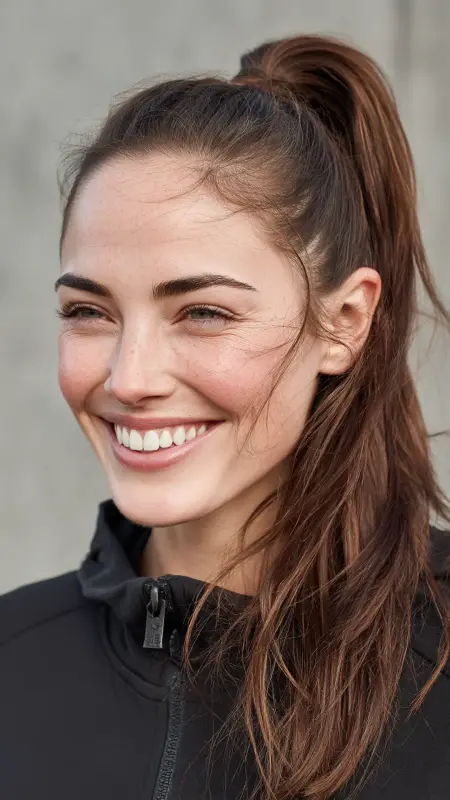 Pin-Straight Ponytail - Straight Hairstyles