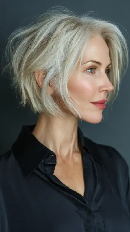 Pixie Bob Hybrid -  Pixie Cut Hairstyles For Older Women 