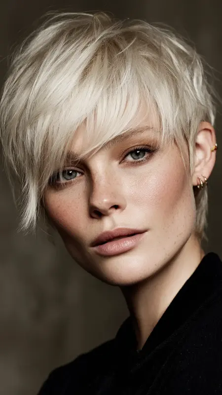 Pixie Cut with Side-Swept Bangs - Youthful haircuts