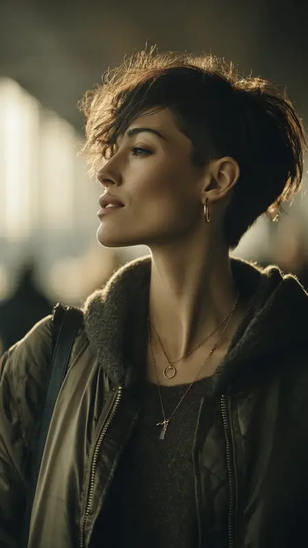 Pixie Cut with Undercut Design - Airport Hairstyles for Short Hair