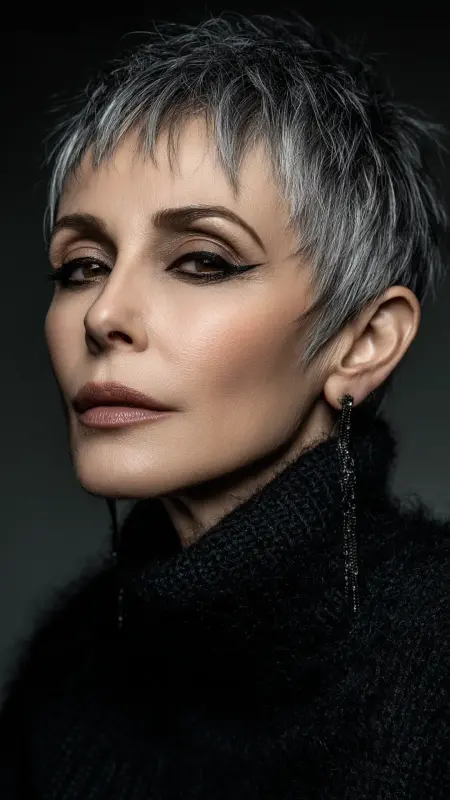 Pixie with Baby Bangs - pixie haircuts for women over 60