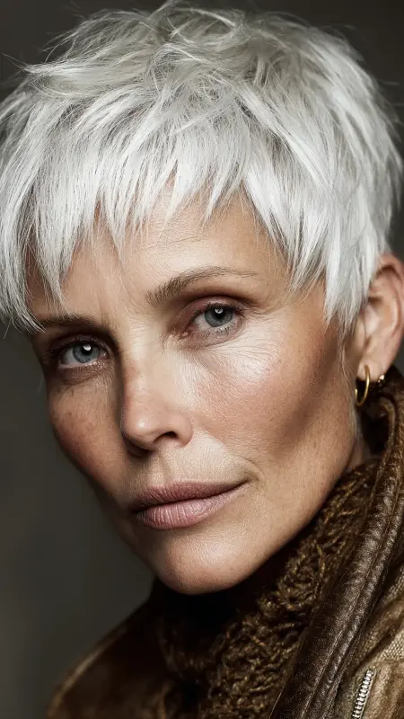 Pixie with Cropped Fringe - Pixie hairstyles for older women over 60