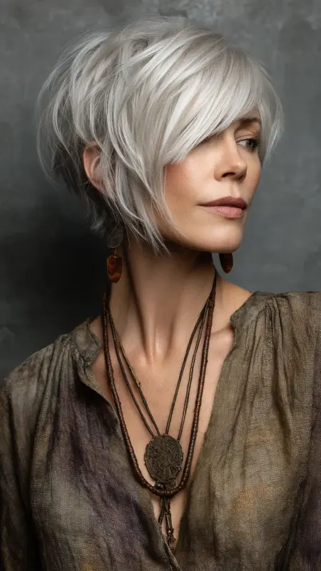 Pixie with Long Top Layers - Sassy hair older women