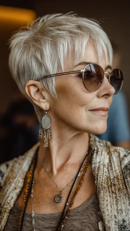 Pixie with Soft Shag Layers -  Pixie Cut Hairstyles For Older Women 