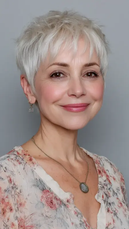 Pixie with Wispy Bangs - pixie haircuts for women over 60