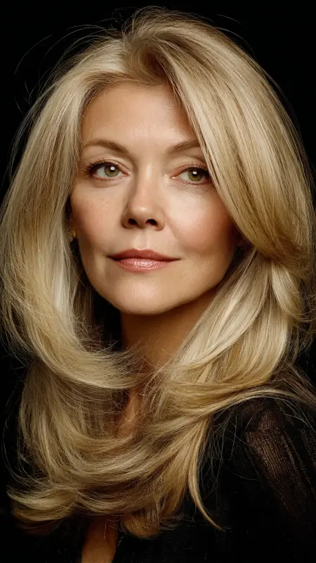 Polished Blowout with Soft Layers - Sassy hair older women