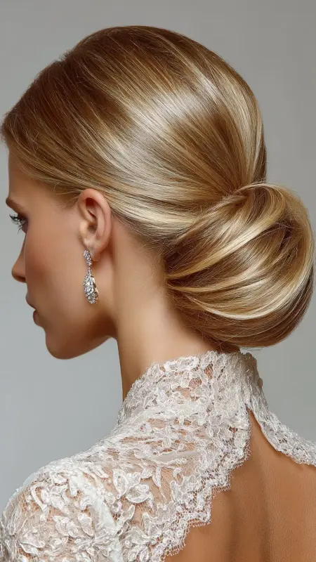 Polished Chignon 30-year-old woman low chignon -  Timeless haircut 