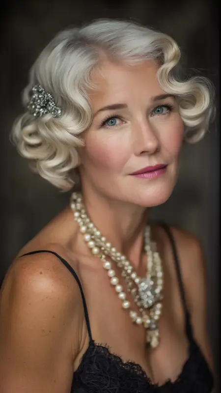 Polished Finger Waves - Hairstyles for women over 70 with fine hair