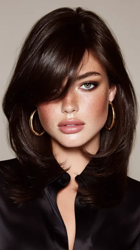 Polished Lob with Side Part - Glass Hair