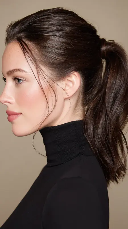 Polished Low Ponytail with Sleek Finish - Classy haircuts for women