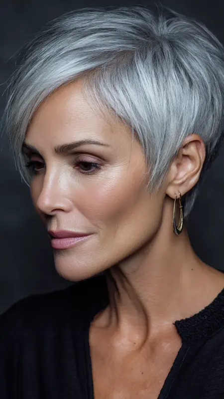Polished Tapered Pixie - Pixie hairstyles for older women over 60