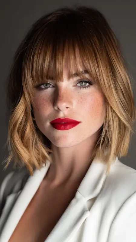Power Blowout with Structured Curtain Bangs - Blowout with curtain bangs