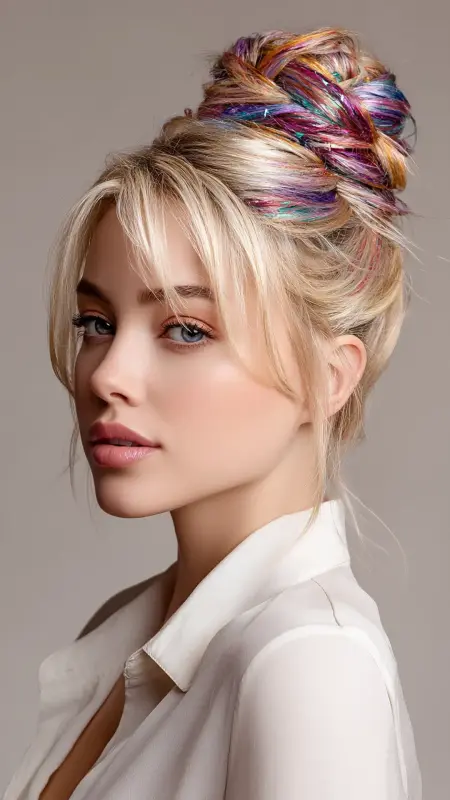 Kaleidoscope Crown: A Magical Updo Experience - Prism Hair